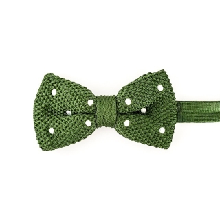 Zelený pánský motýlek Knit Dot