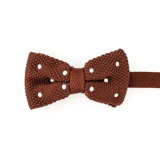 Hnědý pánský motýlek Knit Dot