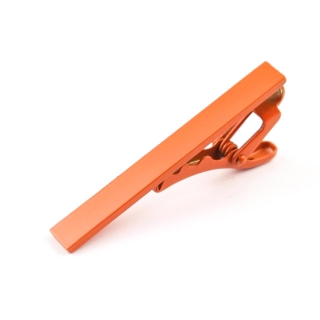 Oranžová matná spona na kravatu Matte - 5 cm 