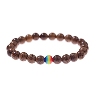 Hnědý náramek Wood LGBT