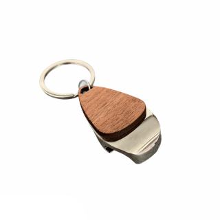 Dřevěná klíčenka Triangle Wood s otvírákem na pivo 