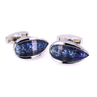 Manžetové knoflíčky Teardrop blue crystal 