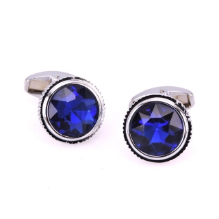 Stříbrné manžetové knoflíčky Blue stars