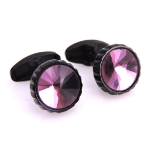 Černé manžetové knoflíčky Spike purple 