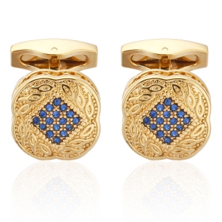 Zlaté manžetové knoflíčky Ornament blue crystal