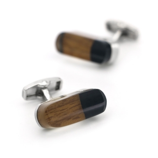 Manžetové knoflíčky Finger Wood Glass