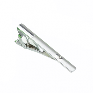 Stříbrná spona na kravatu Glossy Crystal 