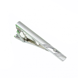 Stříbrná spona na kravatu Finger Crystal 