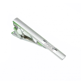 Stříbrná spona na kravatu 3 Glossy Crystal 