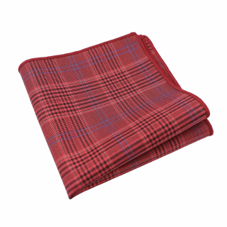 Červený kapesníček do saka Plaid