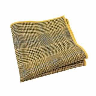 Žlutý kapesníček do saka Plaid