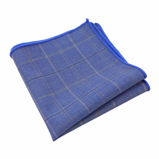 Modrý kapesníček do saka Plaid