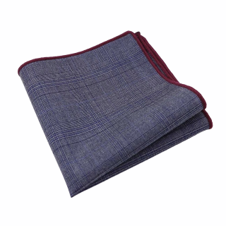Tmavě modrý kapesníček do saka Plaid