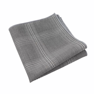 Šedý kapesníček do saka Plaid