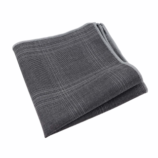 Tmavě šedý kapesníček do saka Plaid