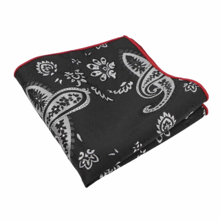 Černý kapesníček do saka Paisley