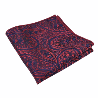 Modro - červený kapesníček do saka Paisley