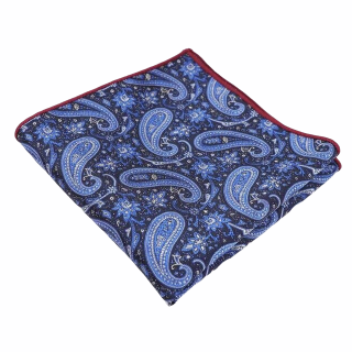Modrý kapesníček do saka Paisley