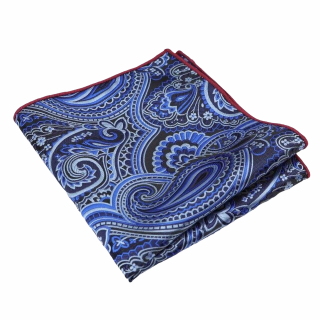 Modrý kapesníček do saka Paisley Big