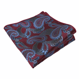 Vínovo - modrý kapesníček do saka Paisley