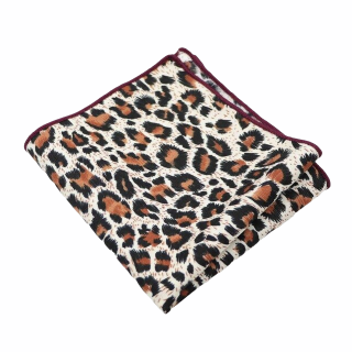 Hnědý kapesníček do saka Leopard