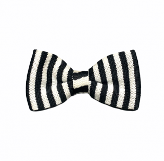 Bílo - černý pánský motýlek Knit Stripe
