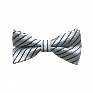 Stříbrno - modrý pánský motýlek Stripe