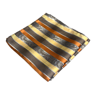 Hnědý kapesník do saka Stripe 