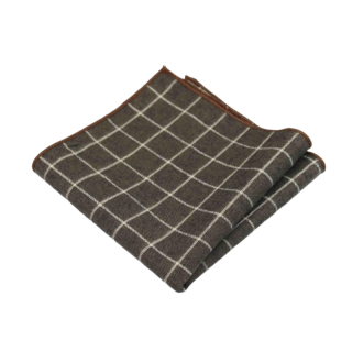 Hnědý kapesníček do saka Cotton Mříž