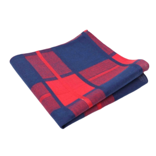 Červeno - modrý kapesníček do saka Cotton square 