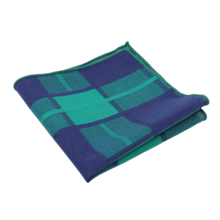 Zeleno - modrý kapesníček do saka Cotton square 