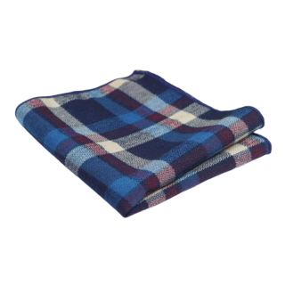 Modro - červený kapesníček do saka Cotton square 