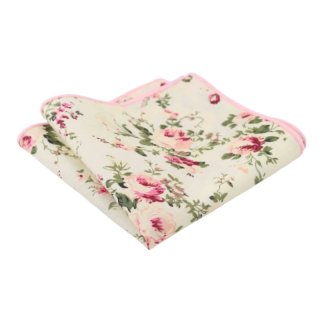 Bílo - růžový kapesník do saka Rose