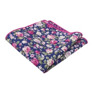 Modro - růžový kapesník do saka Rose