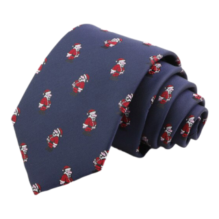 Modrá kravata Santa Claus