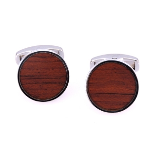 Manžetové knoflíčky Wood Glass Mahagon 