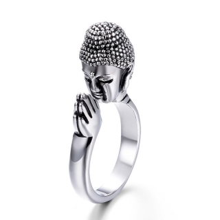 Stříbrný prsten Buddha 