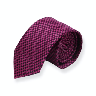 Růžovo - černá kravata Houndstooth