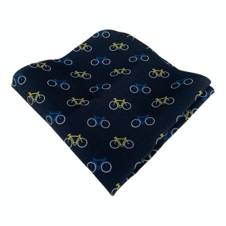 Modrý kapesník do saka Kola - bicykly