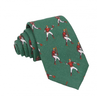 Zelená kravata Baseball