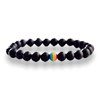 Matně černý náramek LGBT
