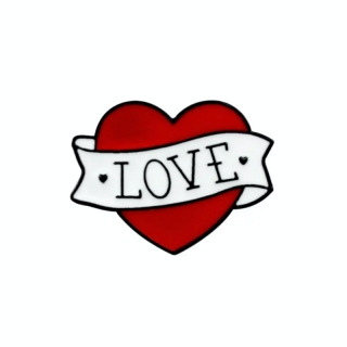 Brož Srdce s nápisem Love
