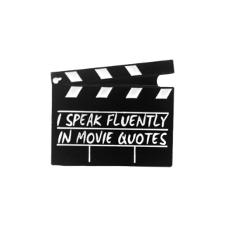 Černá brož Filmová klapka 