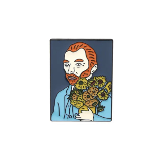 Brož Obraz Autoportrét s květinami od Vincent van Gogh 