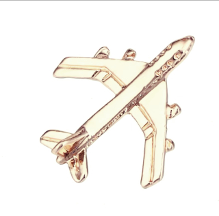 Brož Letadlo Boeing zlatý 
